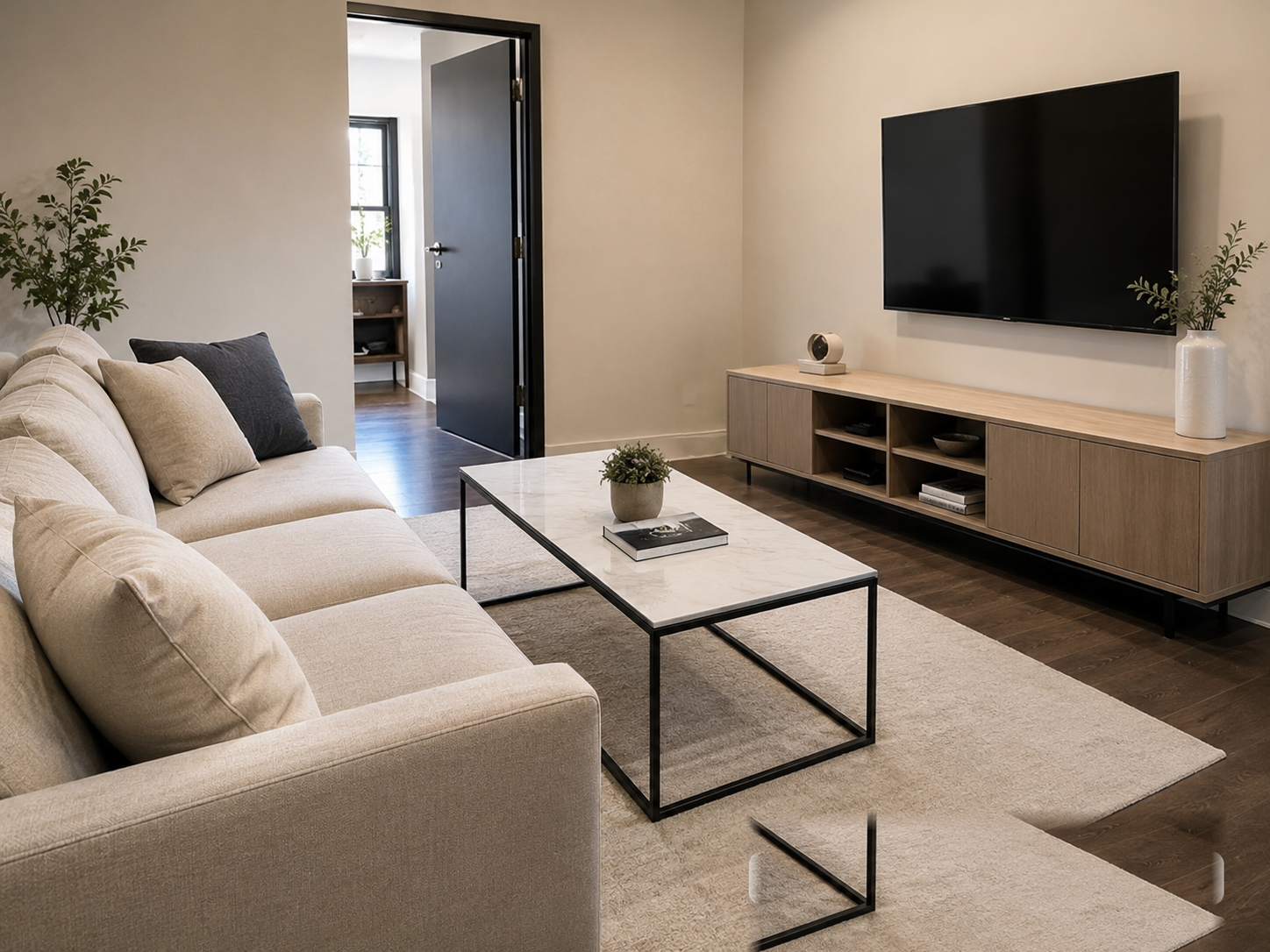 Fresh clean living room after one-off specialist cleaning