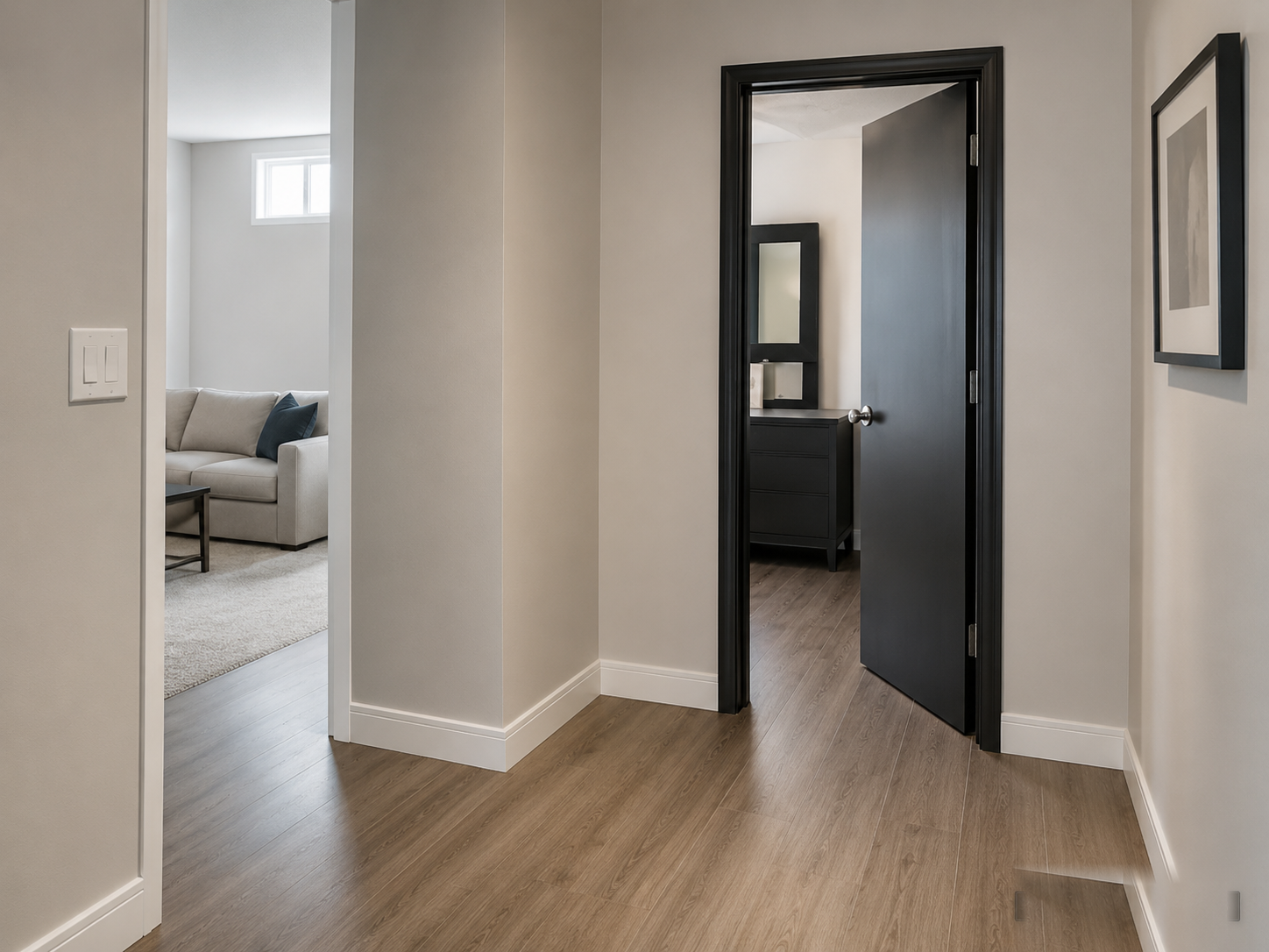 Clean hallway after trauma scene cleanup