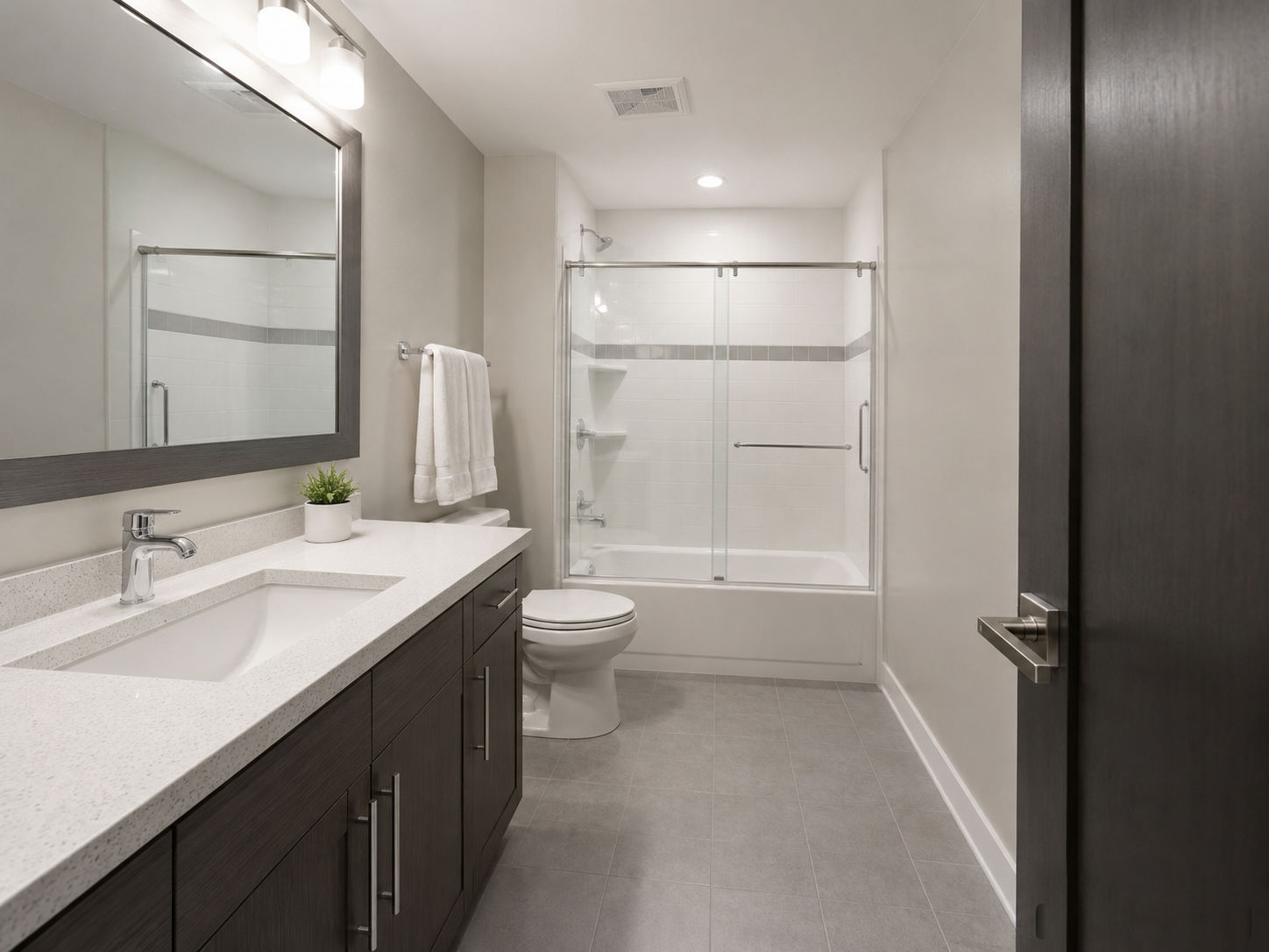 Clean bathroom after trauma cleanup and decontamination